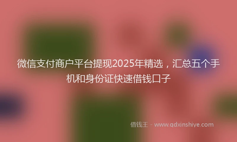 微信支付商户平台提现2025年精选，汇总五个手机和身份证快速借钱口子