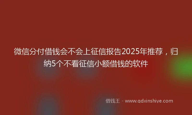 微信分付借钱会不会上征信报告2025年推荐，归纳5个不看征信小额借钱的软件