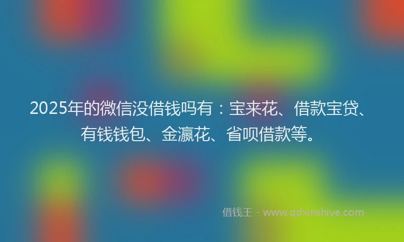 2025年的微信没借钱吗有：宝来花、借款宝贷、有钱钱包、金瀛花、省呗借款等。