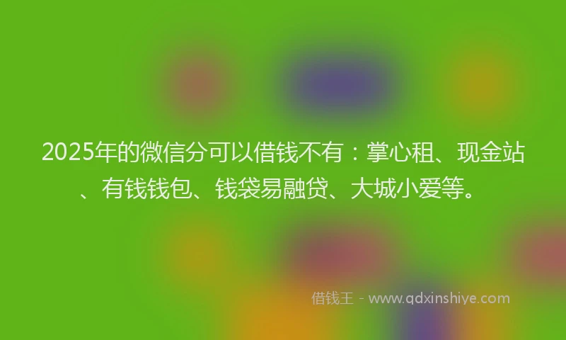 2025年的微信分可以借钱不有：掌心租、现金站、有钱钱包、钱袋易融贷、大城小爱等。