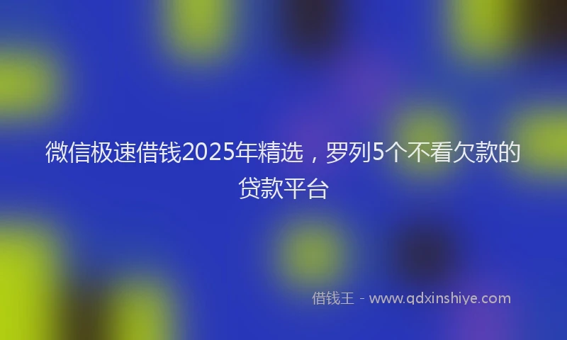 微信极速借钱2025年精选，罗列5个不看欠款的贷款平台