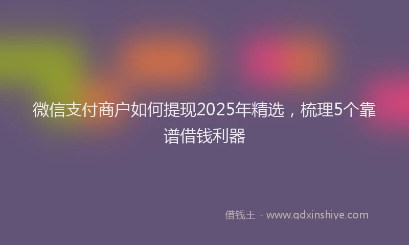 微信支付商户如何提现2025年精选，梳理5个靠谱借钱利器