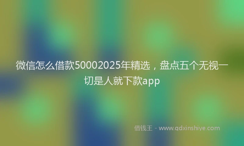 微信怎么借款50002025年精选，盘点五个无视一切是人就下款app