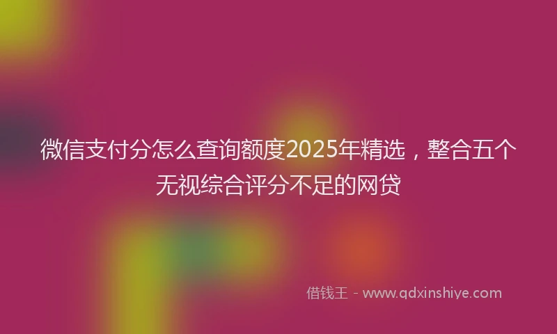 微信支付分怎么查询额度2025年精选，整合五个无视综合评分不足的网贷