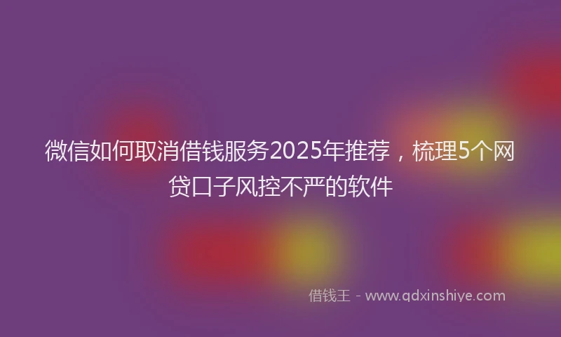 微信如何取消借钱服务2025年推荐，梳理5个网贷口子风控不严的软件