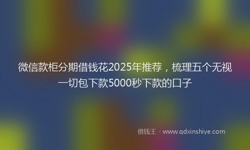微信款柜分期借钱花2025年推荐，梳理五个无视一切包下款5000秒下款的口子