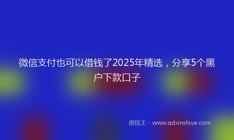 微信支付也可以借钱了2025年精选，分享5个黑户下款口子