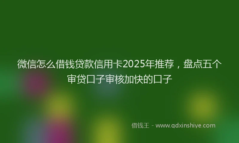 微信怎么借钱贷款信用卡2025年推荐，盘点五个审贷口子审核加快的口子