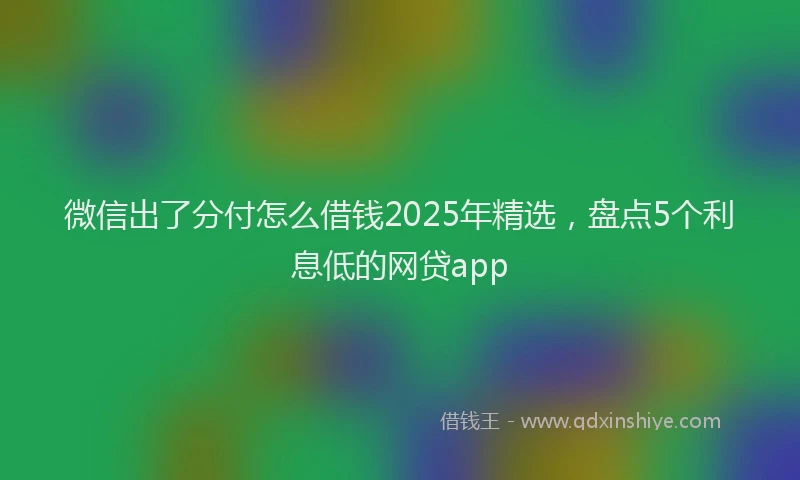 微信出了分付怎么借钱2025年精选，盘点5个利息低的网贷app
