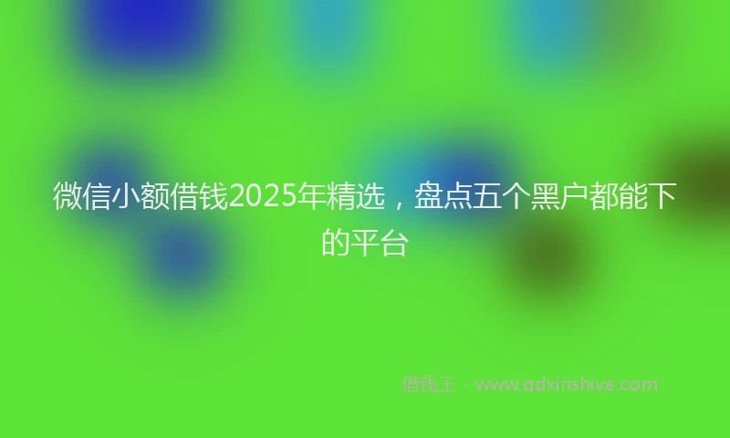 微信小额借钱2025年精选，盘点五个黑户都能下的平台