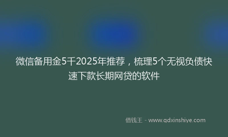 微信备用金5千2025年推荐，梳理5个无视负债快速下款长期网贷的软件