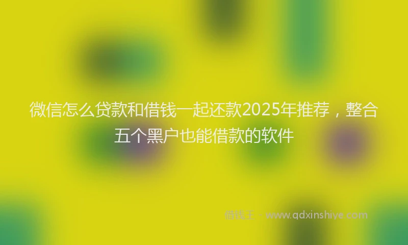 微信怎么贷款和借钱一起还款2025年推荐，整合五个黑户也能借款的软件