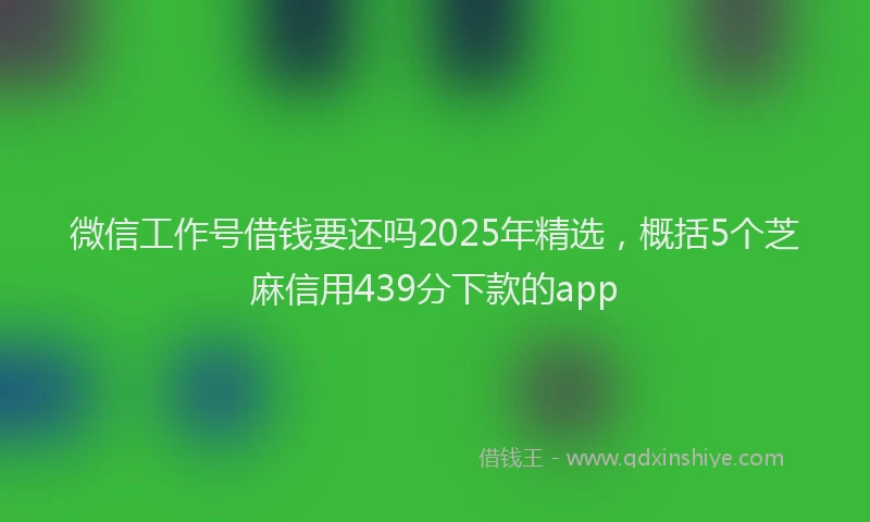 微信工作号借钱要还吗2025年精选，概括5个芝麻信用439分下款的app