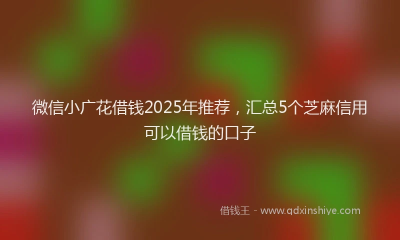 微信小广花借钱2025年推荐，汇总5个芝麻信用可以借钱的口子