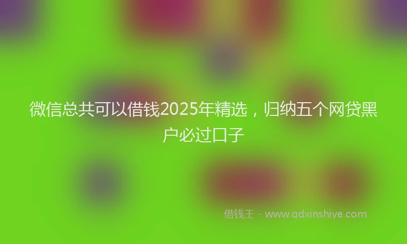 微信总共可以借钱2025年精选，归纳五个网贷黑户必过口子