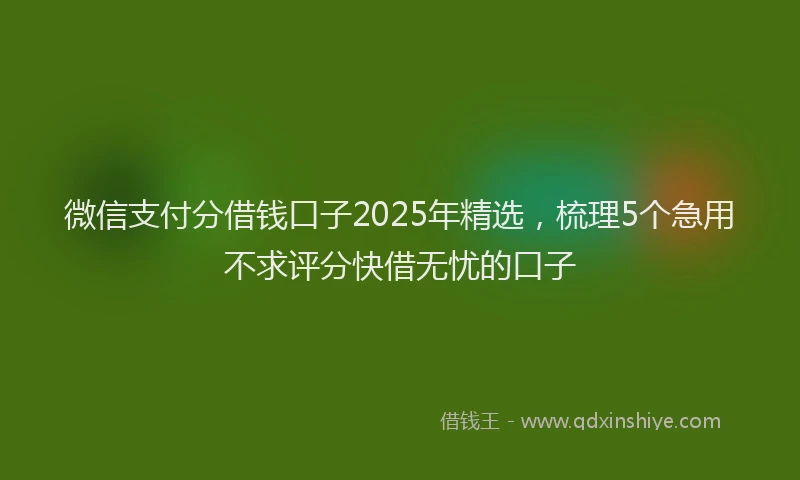 微信支付分借钱口子2025年精选，梳理5个急用不求评分快借无忧的口子