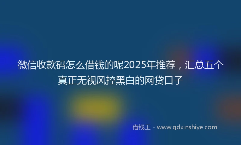 微信收款码怎么借钱的呢2025年推荐，汇总五个真正无视风控黑白的网贷口子