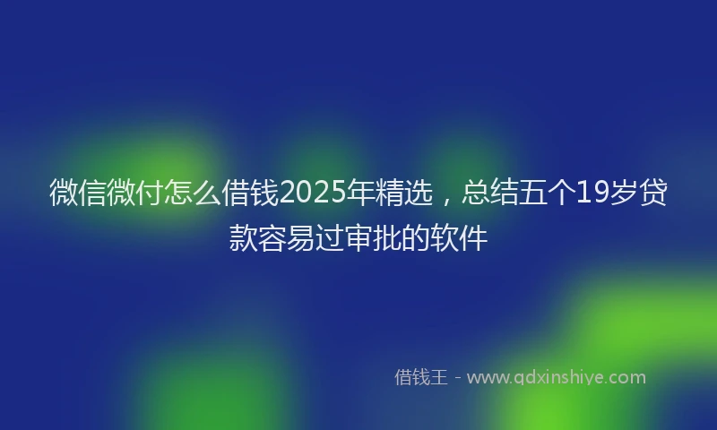 微信微付怎么借钱2025年精选，总结五个19岁贷款容易过审批的软件