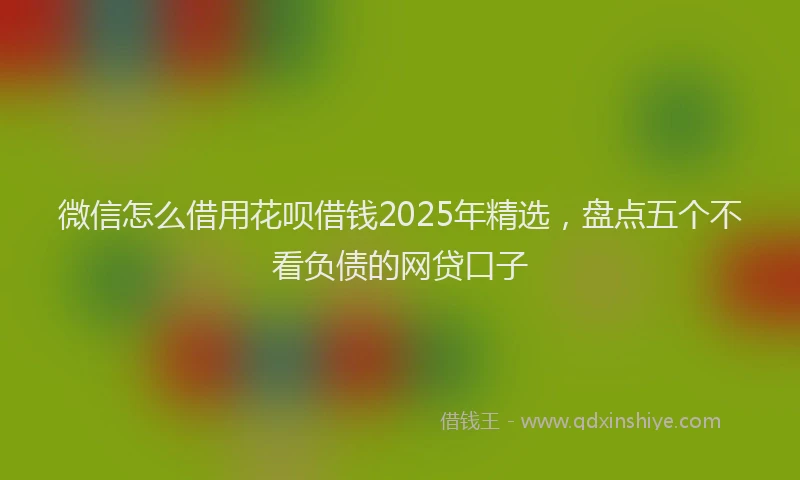 微信怎么借用花呗借钱2025年精选，盘点五个不看负债的网贷口子
