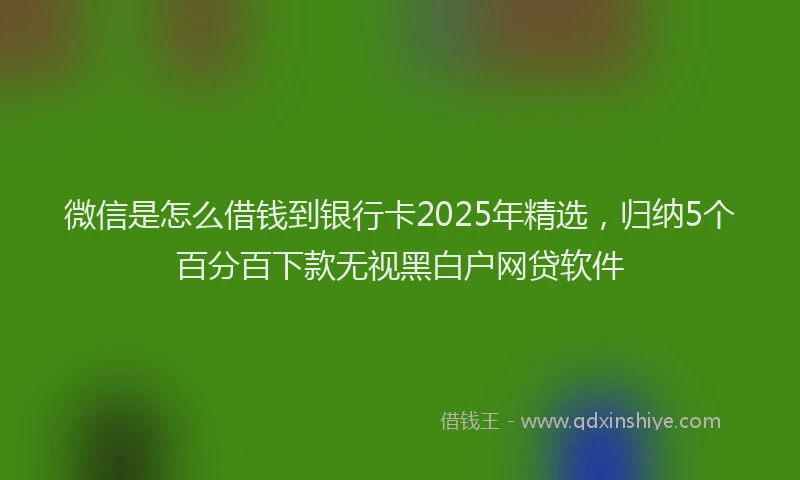 微信是怎么借钱到银行卡2025年精选，归纳5个百分百下款无视黑白户网贷软件