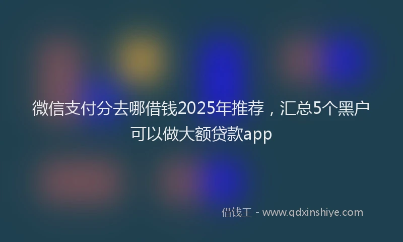 微信支付分去哪借钱2025年推荐，汇总5个黑户可以做大额贷款app