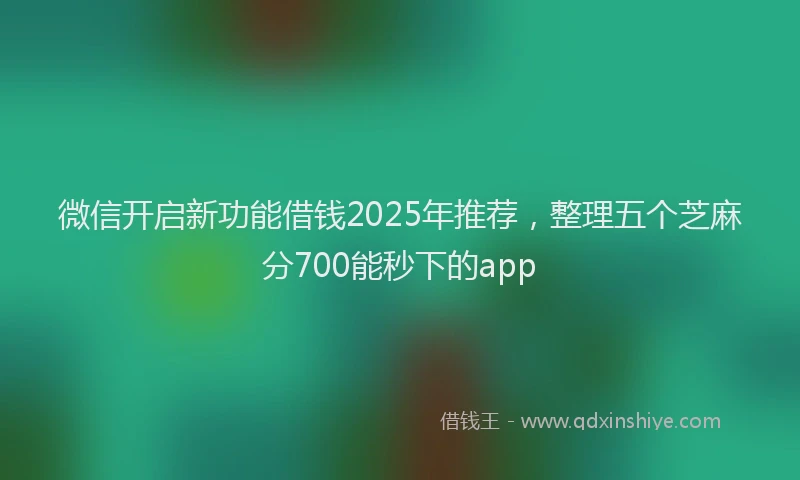 微信开启新功能借钱2025年推荐，整理五个芝麻分700能秒下的app
