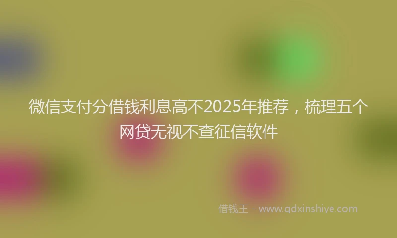 微信支付分借钱利息高不2025年推荐，梳理五个网贷无视不查征信软件