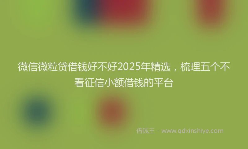 微信微粒贷借钱好不好2025年精选，梳理五个不看征信小额借钱的平台