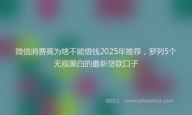 微信消费高为啥不能借钱2025年推荐，罗列5个无视黑白的最新贷款口子