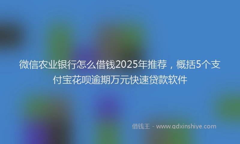 微信农业银行怎么借钱2025年推荐，概括5个支付宝花呗逾期万元快速贷款软件