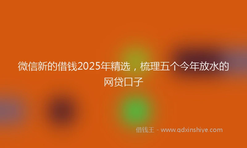 微信新的借钱2025年精选，梳理五个今年放水的网贷口子