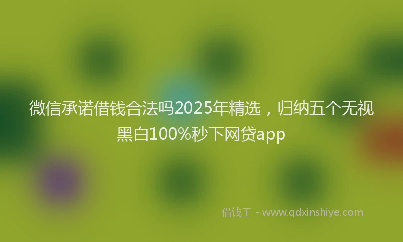 微信承诺借钱合法吗2025年精选，归纳五个无视黑白100%秒下网贷app