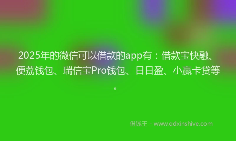 2025年的微信可以借款的app有：借款宝快融、便荔钱包、瑞信宝Pro钱包、日日盈、小赢卡贷等。