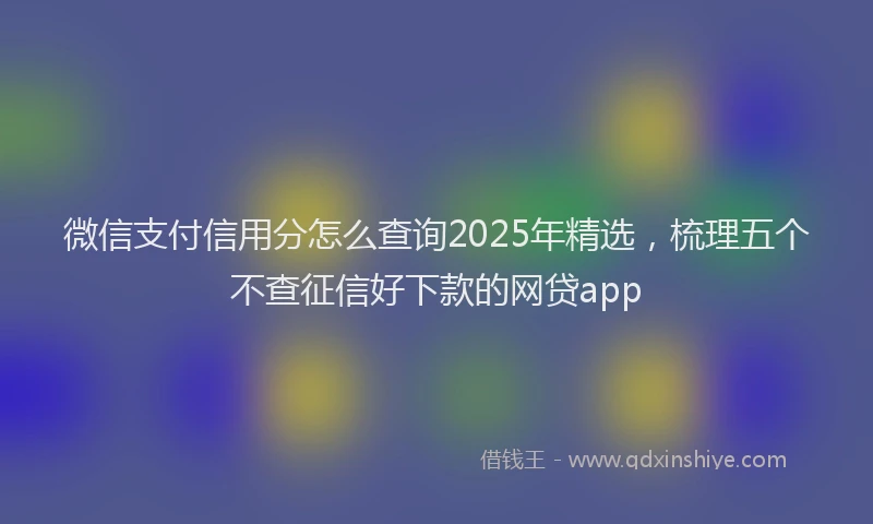 微信支付信用分怎么查询2025年精选，梳理五个不查征信好下款的网贷app