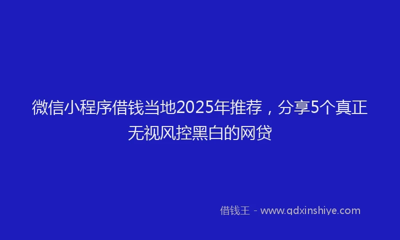 微信小程序借钱当地2025年推荐，分享5个真正无视风控黑白的网贷