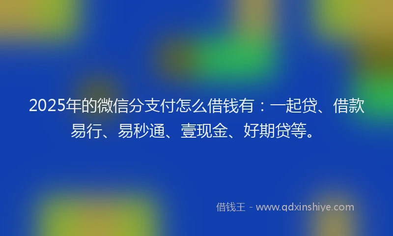 2025年的微信分支付怎么借钱有：一起贷、借款易行、易秒通、壹现金、好期贷等。