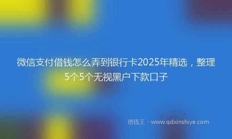 微信支付借钱怎么弄到银行卡2025年精选，整理5个5个无视黑户下款口子