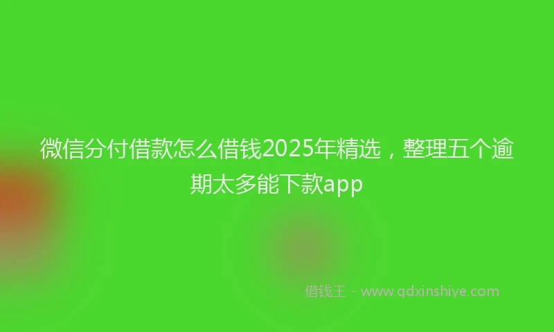 微信分付借款怎么借钱2025年精选，整理五个逾期太多能下款app
