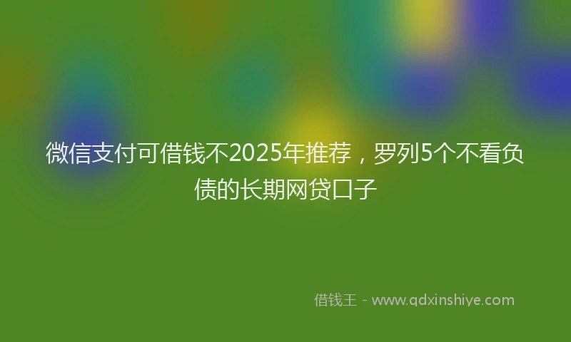 微信支付可借钱不2025年推荐，罗列5个不看负债的长期网贷口子