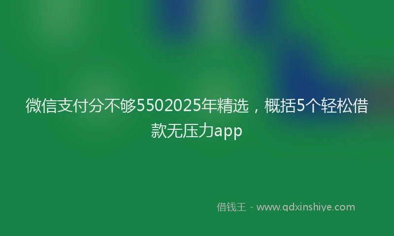 微信支付分不够5502025年精选，概括5个轻松借款无压力app
