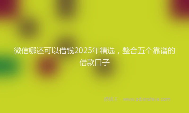 微信哪还可以借钱2025年精选，整合五个靠谱的借款口子