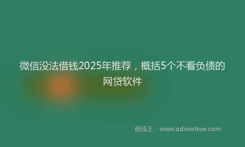 微信没法借钱2025年推荐，概括5个不看负债的网贷软件