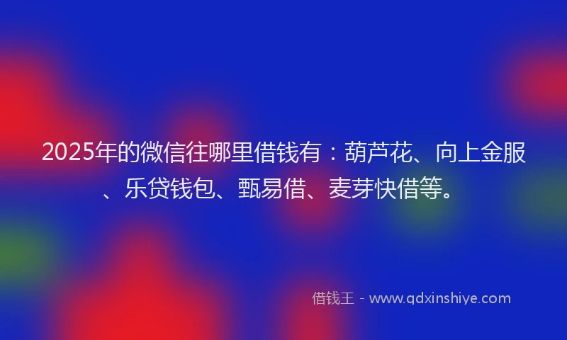 2025年的微信往哪里借钱有：葫芦花、向上金服、乐贷钱包、甄易借、麦芽快借等。
