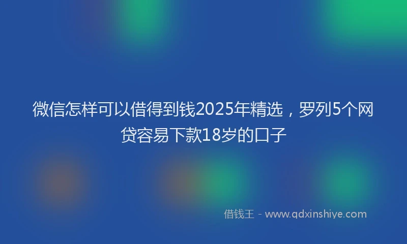 微信怎样可以借得到钱2025年精选，罗列5个网贷容易下款18岁的口子