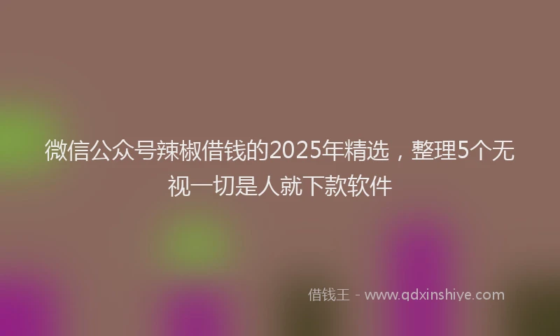 微信公众号辣椒借钱的2025年精选，整理5个无视一切是人就下款软件