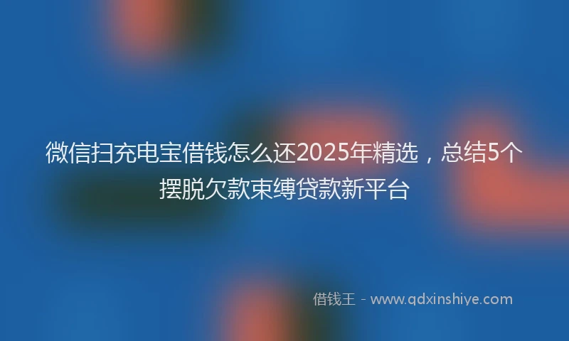 微信扫充电宝借钱怎么还2025年精选，总结5个摆脱欠款束缚贷款新平台