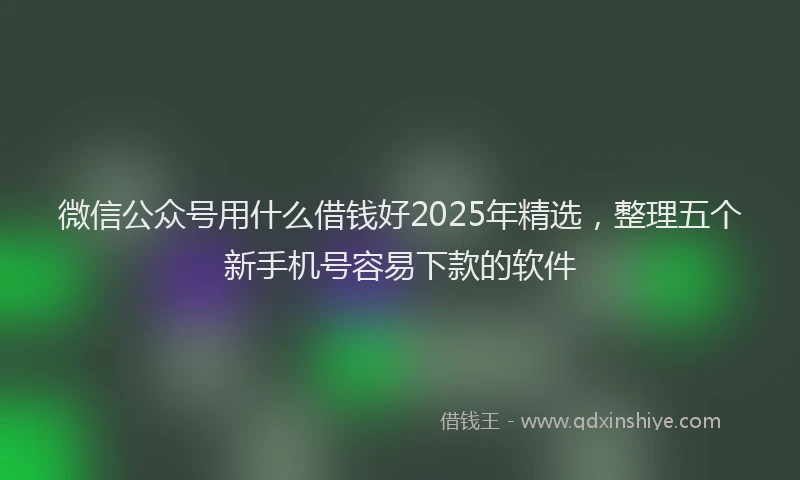 微信公众号用什么借钱好2025年精选，整理五个新手机号容易下款的软件