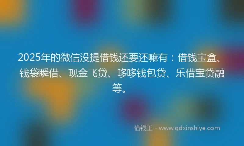2025年的微信没提借钱还要还嘛有：借钱宝盒、钱袋瞬借、现金飞贷、哆哆钱包贷、乐借宝贷融等。