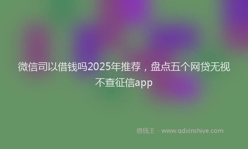 微信司以借钱吗2025年推荐，盘点五个网贷无视不查征信app