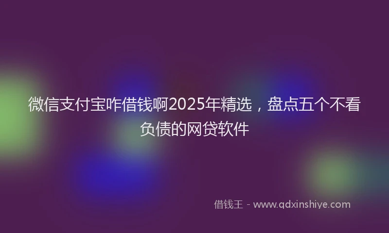 微信支付宝咋借钱啊2025年精选，盘点五个不看负债的网贷软件